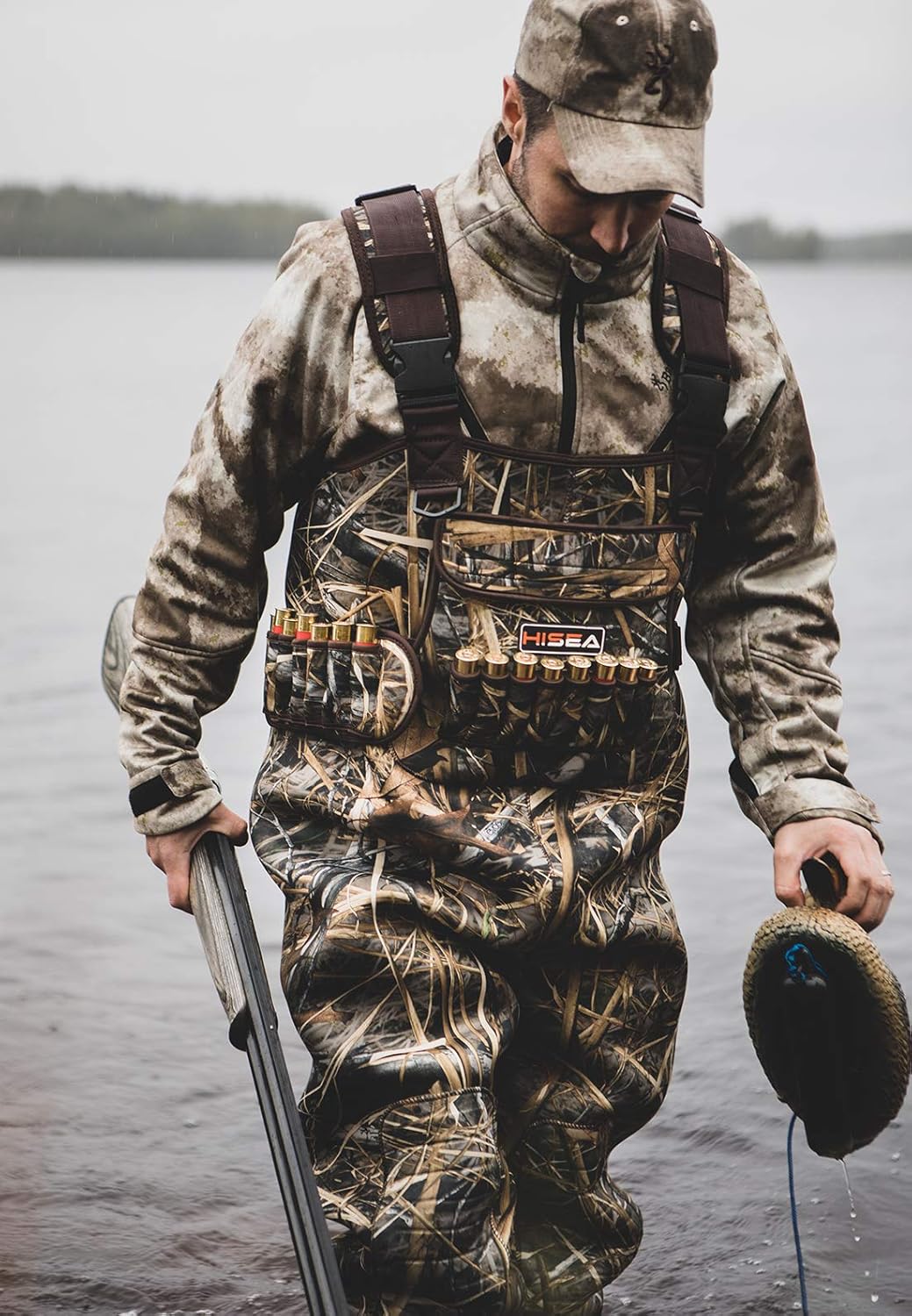 HISEA Chest Waders Neoprene Duck Hunting Waders for Men with 600G Insulated Boot Waterproof Camo Bootfoot Fishing Waders