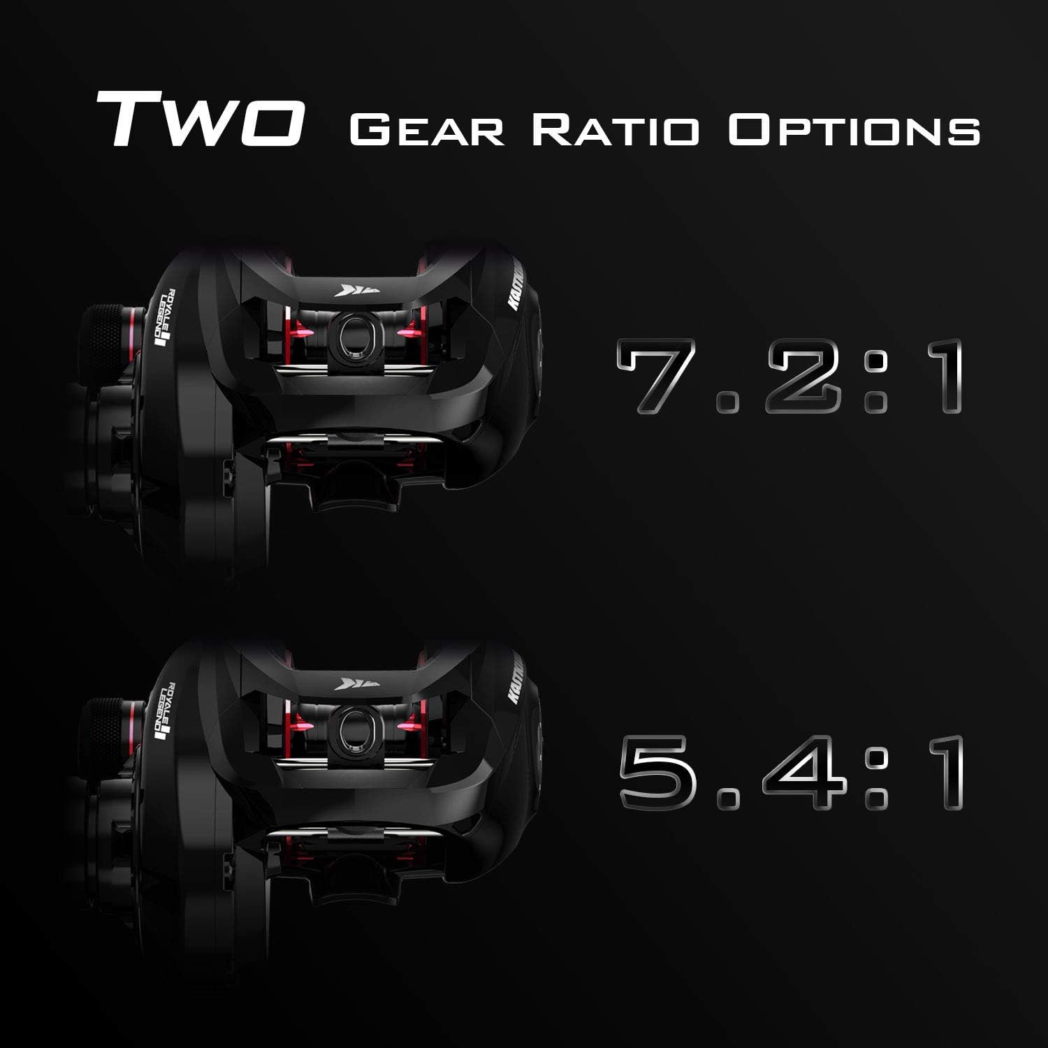 KastKing Royale Legend II Baitcasting Reels, New Compact Design Baitcaster Fishing Reel, 17.64LB Carbon Fiber Drag, Cross-Fire 8 Magnet Braking System, Available in 5.4:1 and 7.2:1