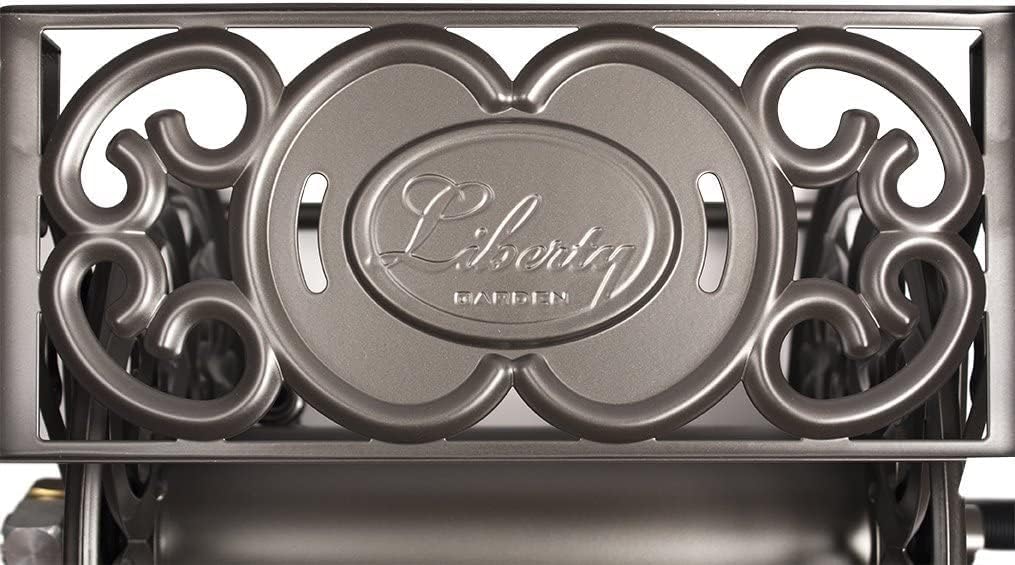 Liberty Garden 708 Steel Decorative Wall Mount Garden Hose Reel, Holds 125-Feet of 5/8-Inch Hose - Bronze